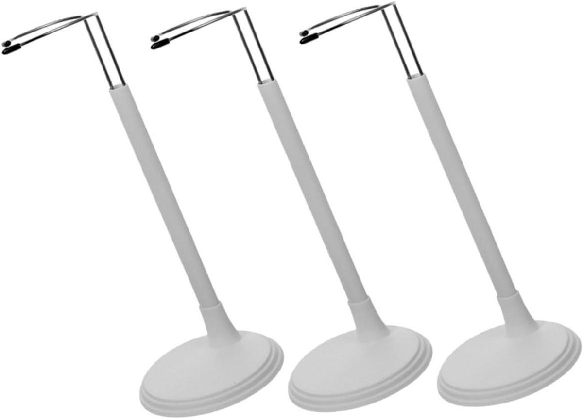 Speelgoedstandaard Poppenaccessoires - Displaystandaard Houder - Verzamelingen Tonen - Verstelbare Klem - 30 cm Hoogte - Wit