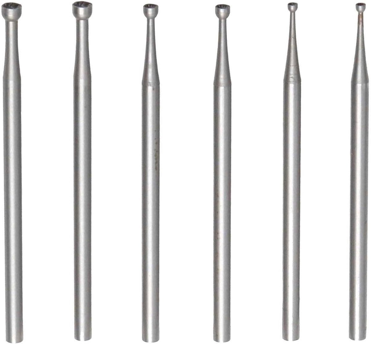 Ronde Cup Burs - Slijpboren Set - Sieraden Maken - Hoge Duurzaamheid Staal - 6 Maten - Zilver