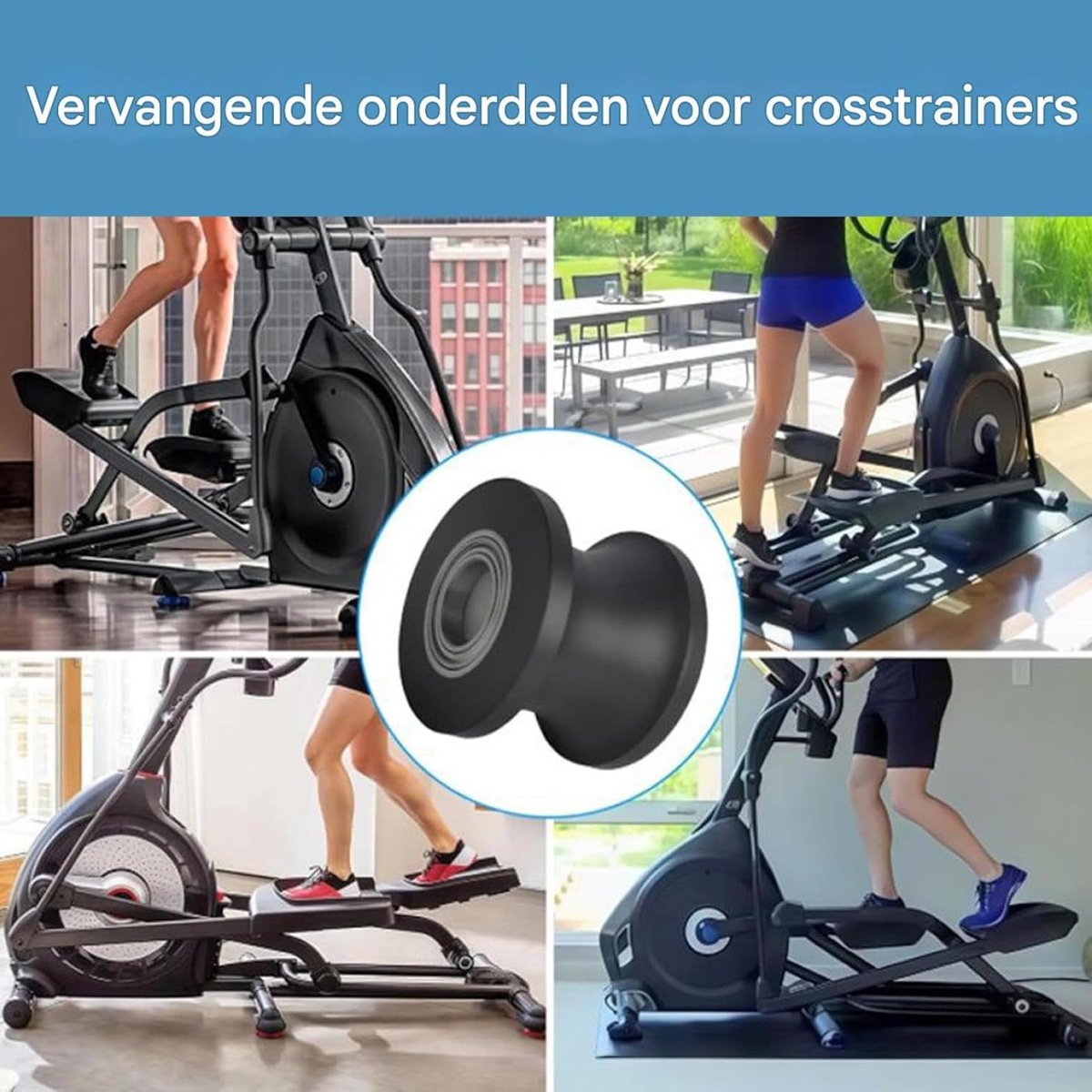 Roller voor Elliptische Trainer - Vervangingswiel Fitnessapparaat - Stil Trainen - Slijtvast Oppervlak - 6.2x5.05 cm - Aluminium