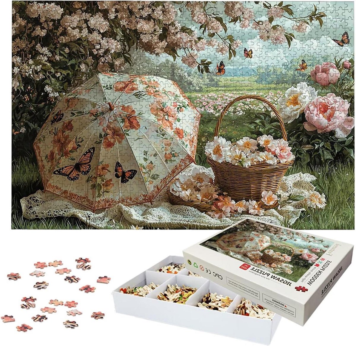 Houten Puzzel - Landschap Puzzel Legpuzzel - Ontspanning Thuis - Lettermarkeringen Achterkant - 122 x 81 cm - Meerkleurig