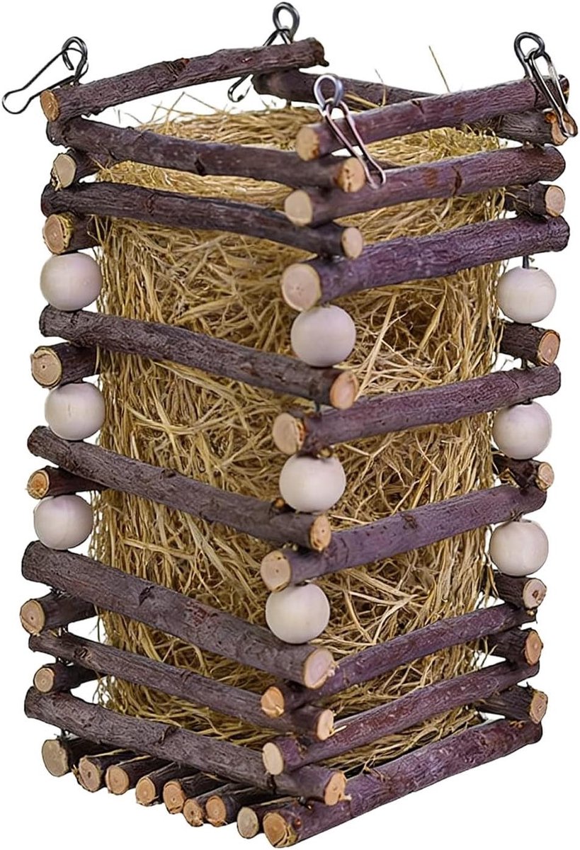 Konijnen Hooivoederbak - Hooiruif Huisdier - Netjes Voeren - Knaagbestendig Hout - 10x19cm - Niet gespecificeerd