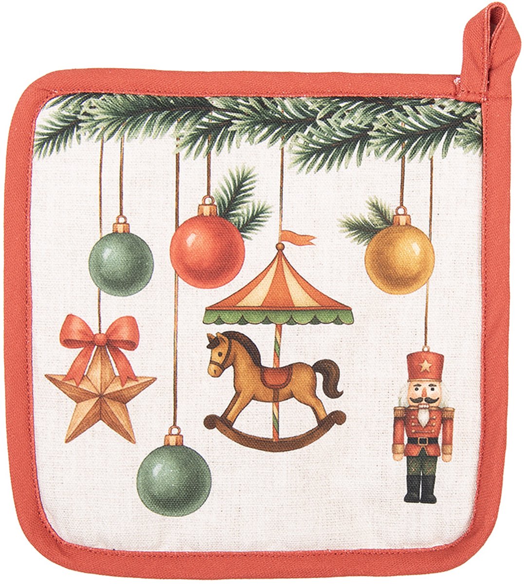 Clayre & Eef Pannenlap 20x20 cm Beige Katoen