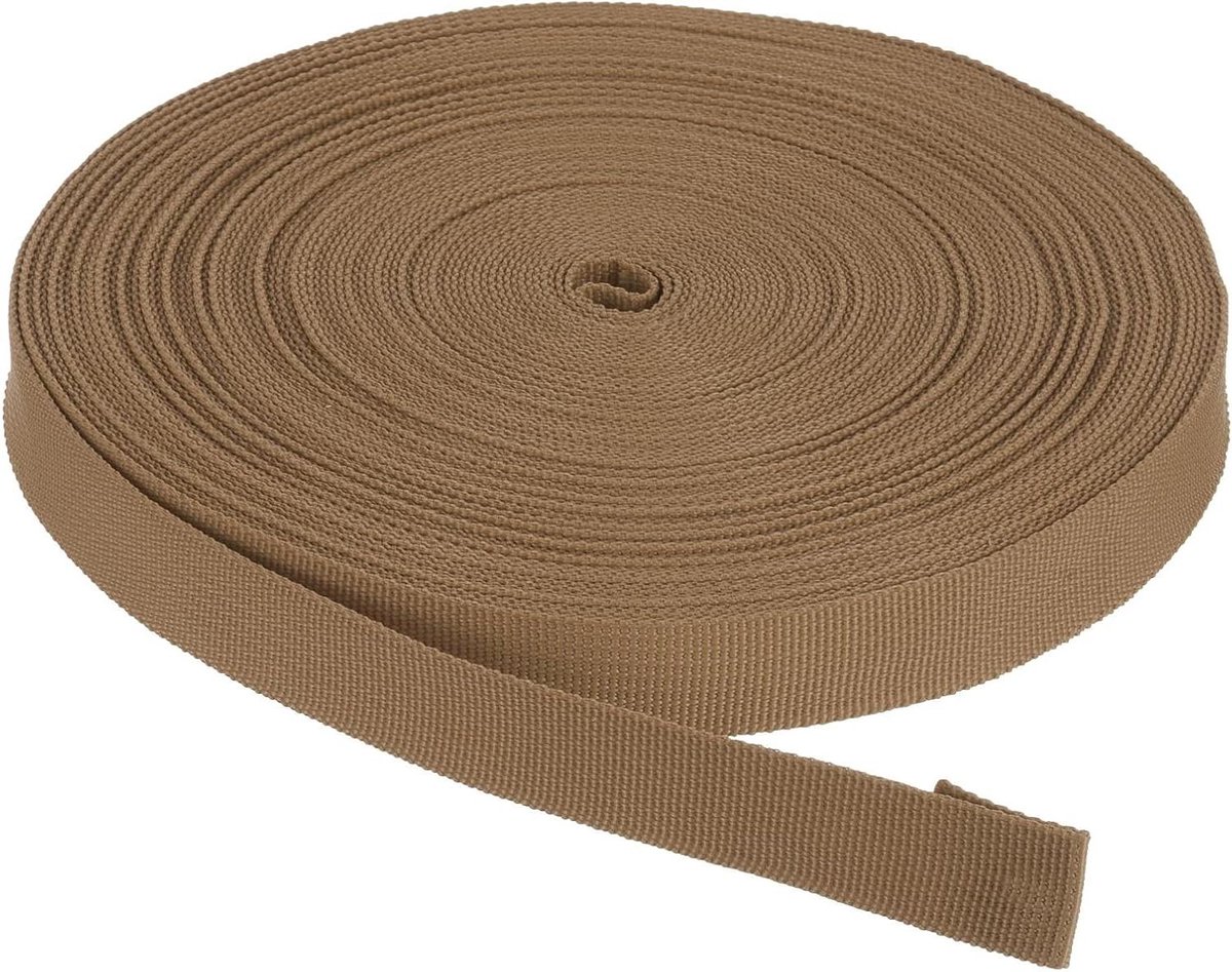 Nylon Riem - Platte Band Singelband - Outdoor Reparatie - Sterk Slijtvast - 914 meter x 191 cm - Lichtbruin