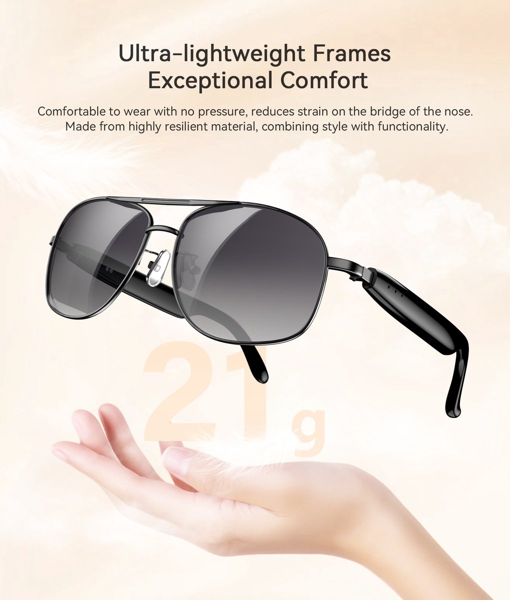 Blackview D1 Pro Bluetooth Zonnebril - Smart Glasses - Zwart thumbnail 6