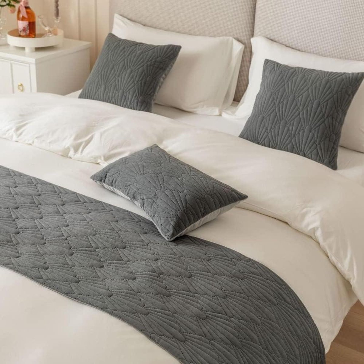 Decoratieve Bed Runner - Bedloper Slaapkamer - Slaapkamer Decoratie - Shell Patroon Ontwer