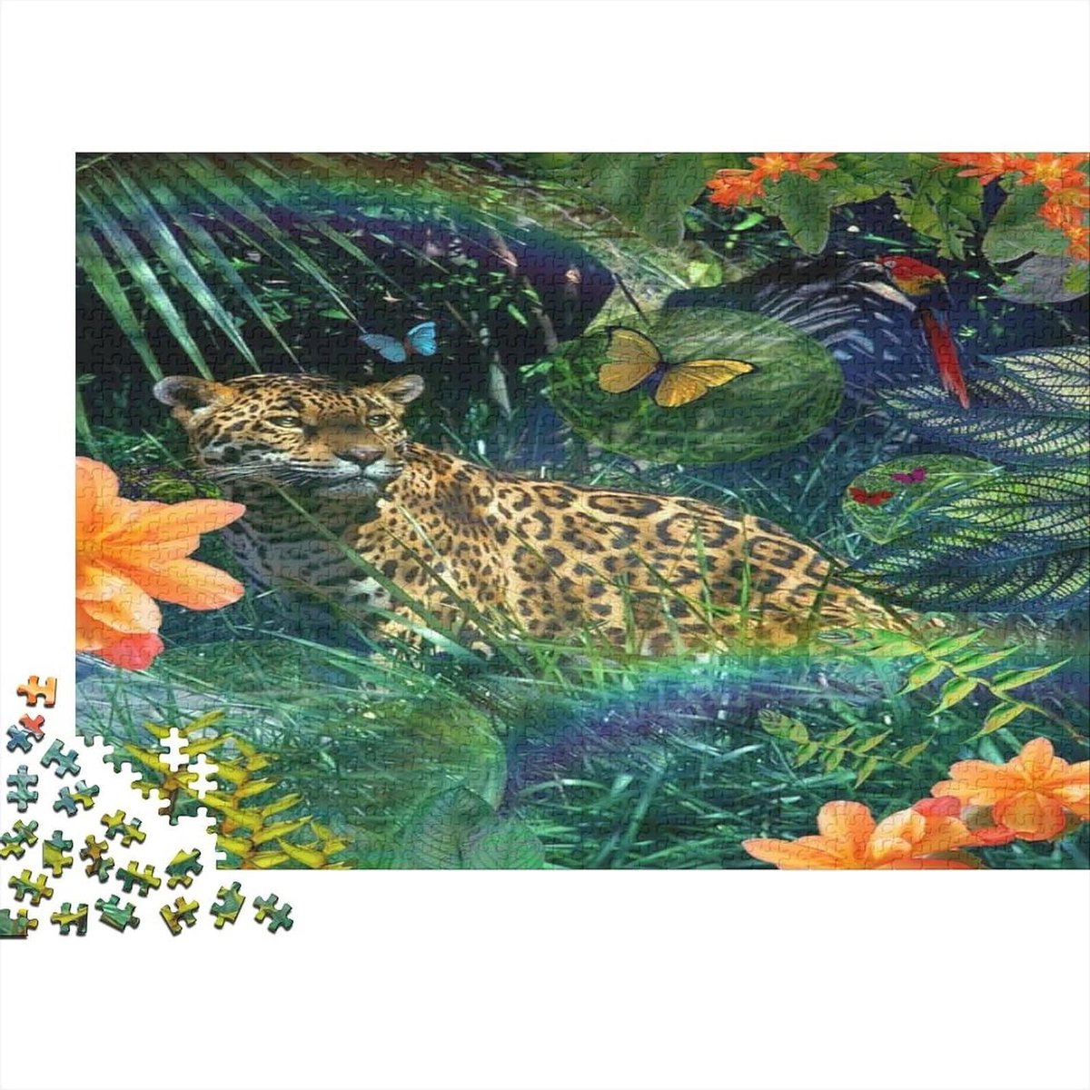 Wildlife Puzzel - Legpuzzel Dieren - Ontspannen Tijdverdrijf - Unieke Vorm Puzzelstukjes - 75x50 cm - Multicolor