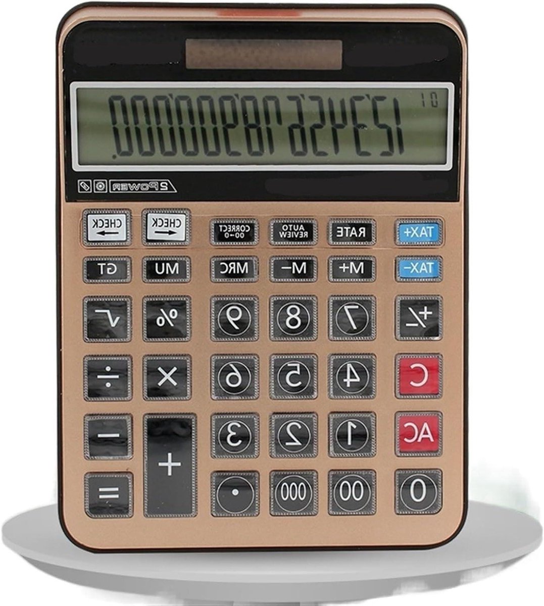 Rekenmachine - Kantoorcalculator - Algemene berekeningen - Grote knoppen - 254 cm - Grijs