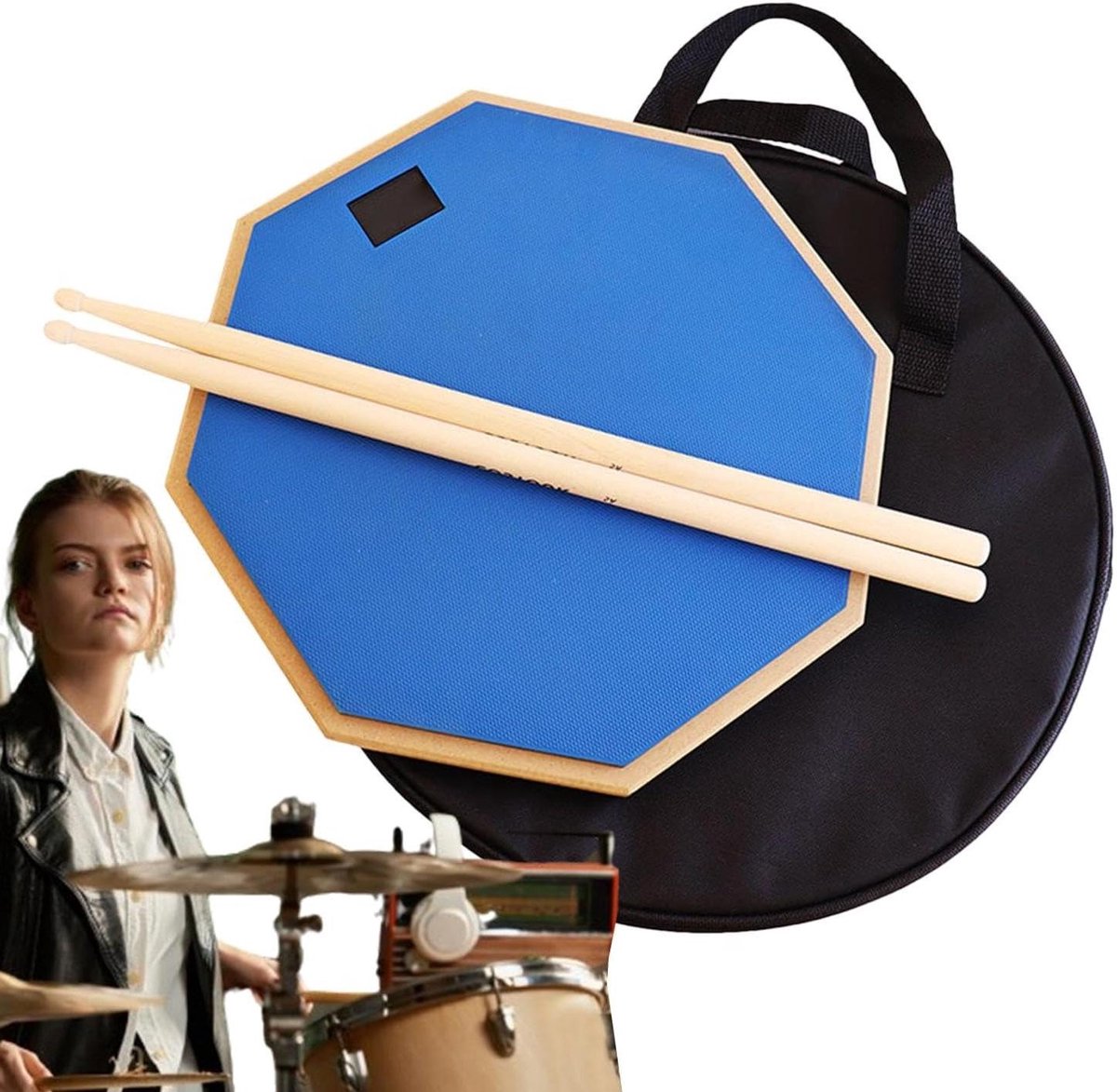 Drum Oefenpad - Drumpad Set - Stil Drummen - Antislip Ontwerp - 3-delig - Blauw