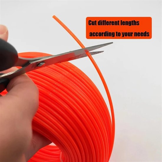 Grasmaaier Draad - Trimmer Koord - Gazon Onderhoud - Duurzaam Nylon - 15 Meter - Oranje — afbeelding 4