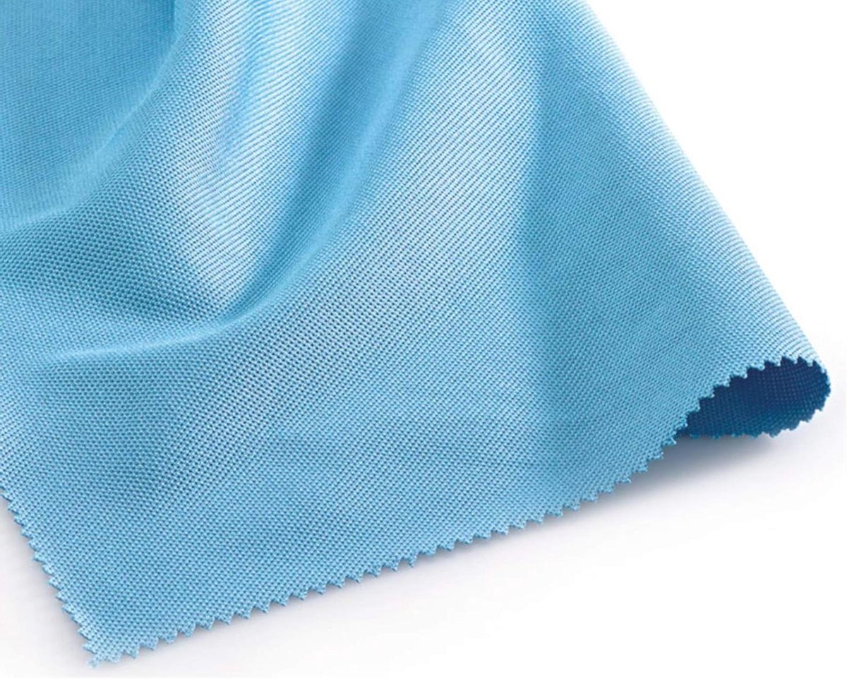 Microvezel Doek - Poetsdoek Glazen - Streeploos Poetsen - Zigzag Snede - 50 x 70 cm - Blauw