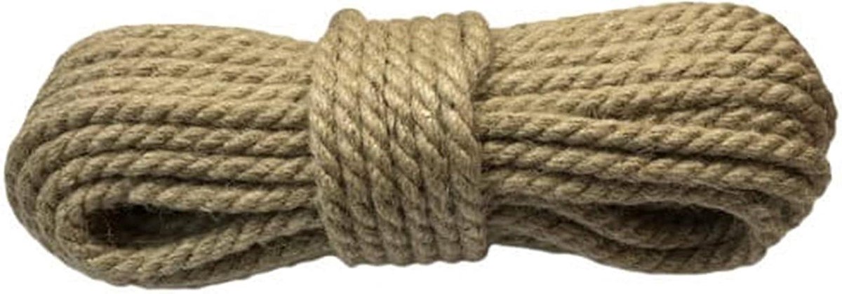 Jute touw - Hennep lijn - Tuinieren en decoratie - Natuurlijk materiaal - 20 meter - Houtkleur