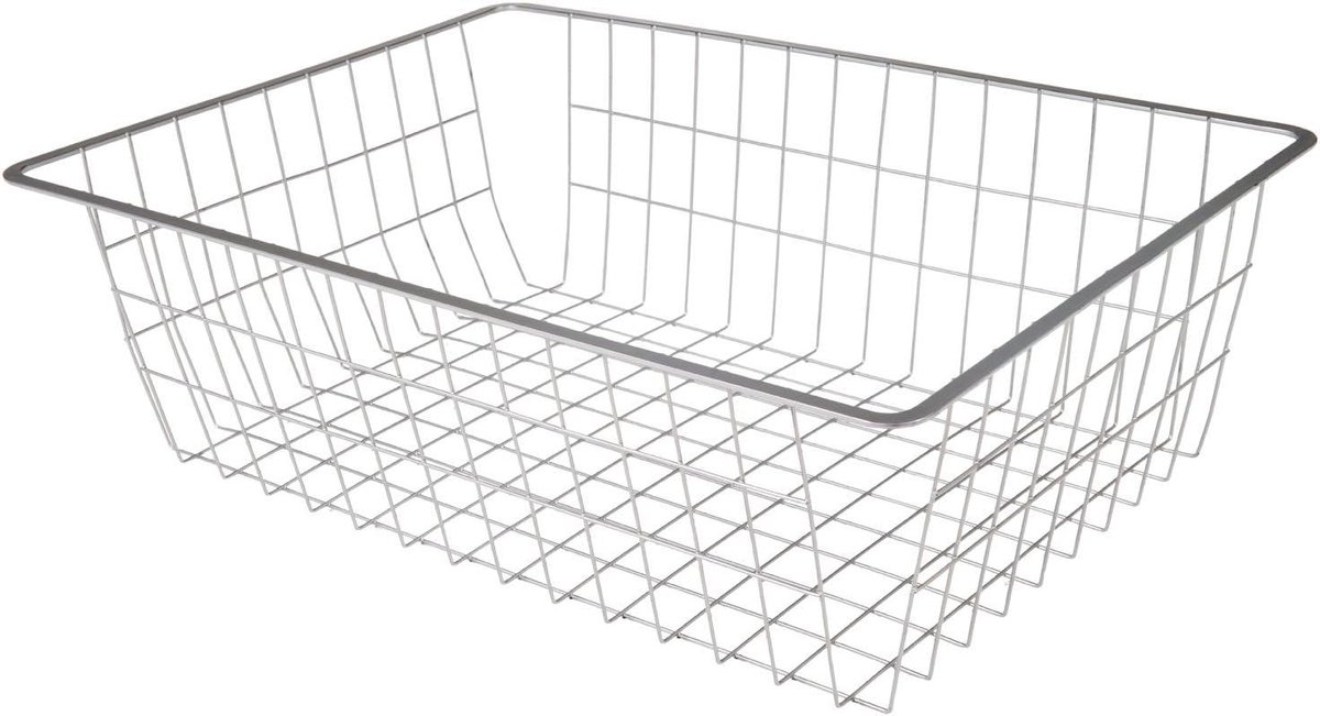 Draadmand - Opbergmand - Ruimte Ordenen - Geanodiseerd Metaal - 42.7 x 53 cm - Zilver