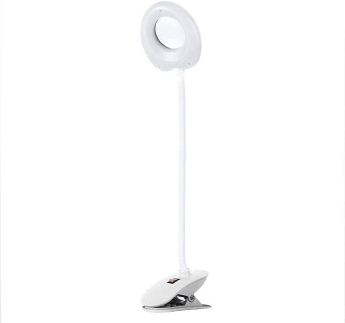 Vergrootglas met Lamp - Vergrootlamp Bureaulamp - Nauwkeurig Werken - 16x Vergroting - 6 cm Klembreedte - Wit