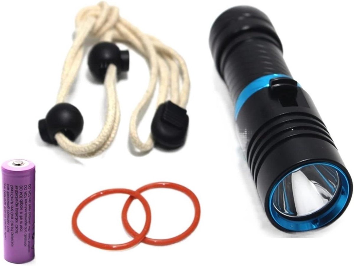 Onderwater Zaklamp - Duiklamp Vijverlamp - Vissen Verlichten - 3000 Lumen - 262 Meter Bereik - Zwart