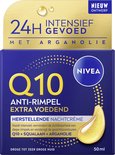 Nivea Q10 nachtcrème: 24h intensief gevoed met arganolie, anti-rimpel, extra voedend voor droge huid.