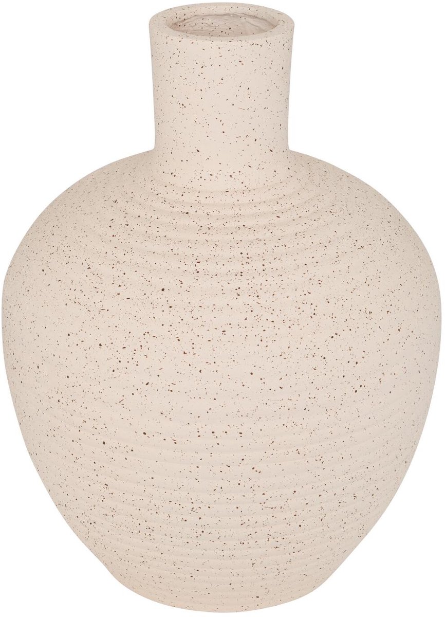Atmosphera Bloemenvaas Ted - wit - keramiek - D26 x H33 cm - flesvaas - bolvaas