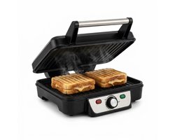 Tosti Apparaat 2000W - Tosti IJzer en Contactgrill - Panini Grill - Uitklapbaar 180° - Antiaanbaklaag - Instelbare Temperatuur