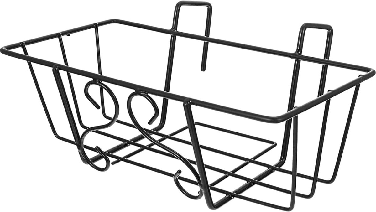 carmdering - Opbergbare Hangende Bloempot - Balkon Plantenhouder - Ijzeren Bloembak - Gereedschapsvrije Montage - Weerbestendig Ontwerp - Duurzaam Ijzer - Minimalistische Zwarte Afwerking - Verticale Ruimtebesparing - 1 Stuk