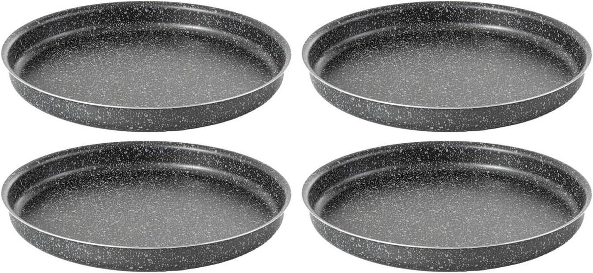Ronde bakplaat - Pizzaplaat taartvorm - Pizza bakken thuis - Hoge antiaanbaklaag - 34 cm - Grijs