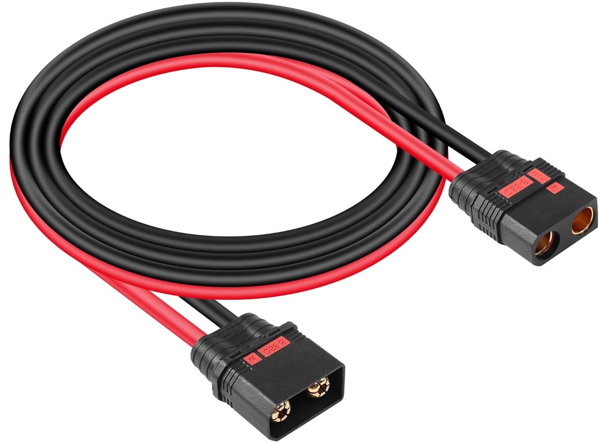 8AWG QS8-S Spark Protection Kabel Verlengkabel Plug naar Bus Geschikt voor QS8-S of Landbouwdrone RC 1m, Veiligheid, Duurzaamheid, Prestaties