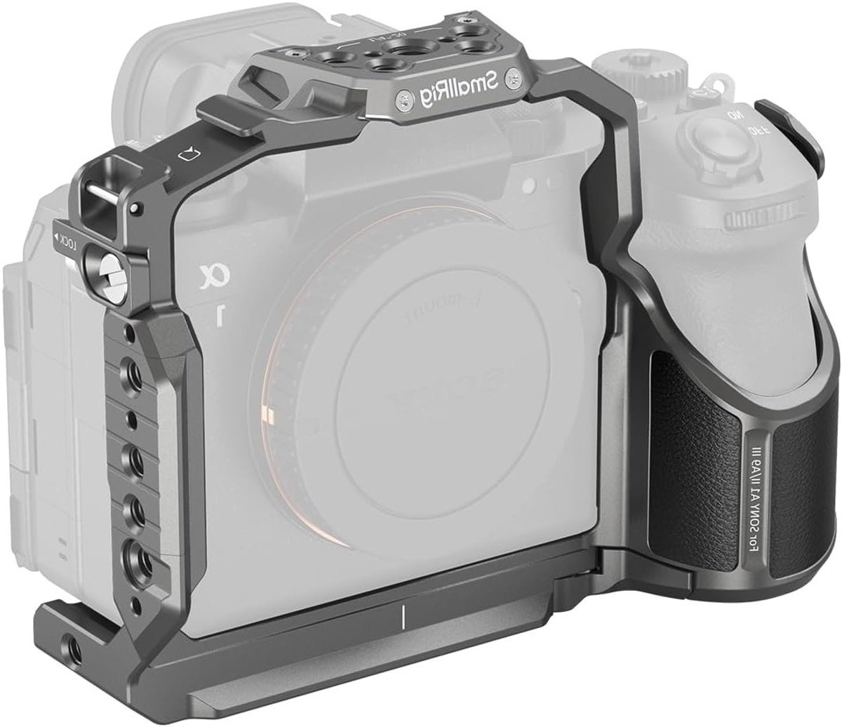 Quick Release Cage voor Sony Alpha 1 II/Alpha 9 III met Meerdere Installatiepunten en Snelle Bevestiging - Ideaal voor Videoproductie en Fotografie