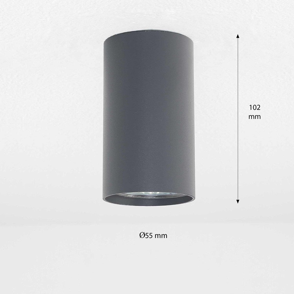 Spotlight rond metaal - Opbouwspot binnenlamp - Gerichte verlichting - Modern design - 55x