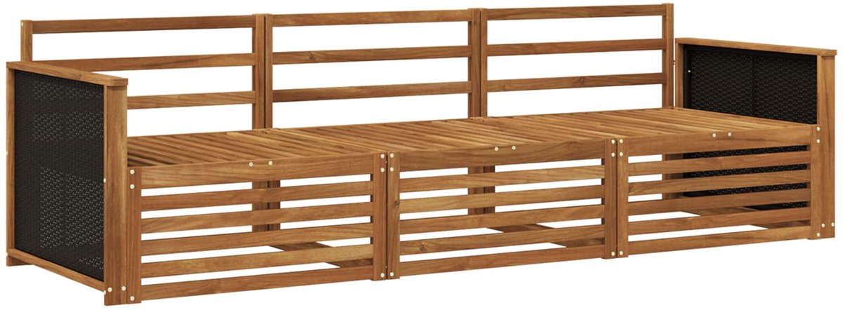 vidaXL Buiten - bank - set - 3 - st - Naturel - Massief - Acacia - Hout