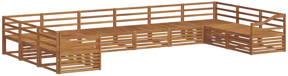 vidaXL Buiten - bank - set - 10 - st - 10-zits - Naturel - Massief - Acacia - Hout