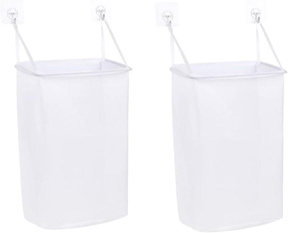 Hangende Wasmand - Opbergtas Organizer - Ruimte Besparen - Over De Deur - 40 cm x 24 cm - Wit