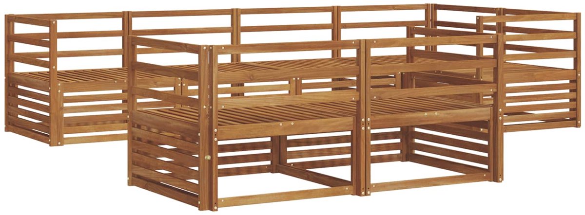 vidaXL Buiten - bank - set - 7 - st - 7-zits - Naturel - Massief - Acacia - Hout