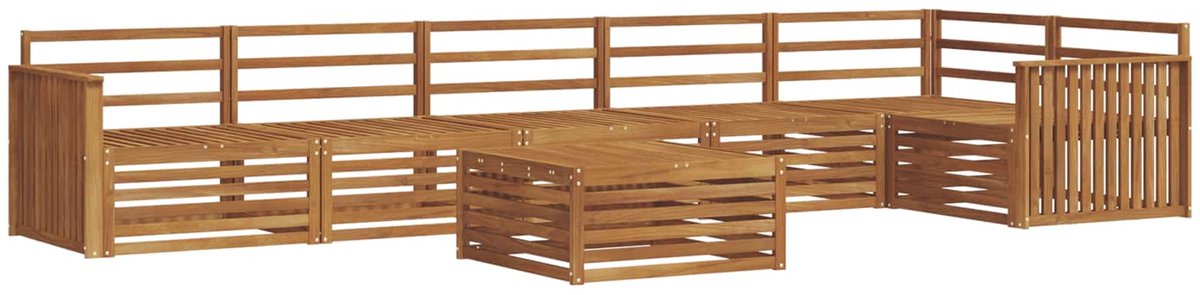 vidaXL Buiten - bank - set - 7 - st - 6-zits - Naturel - Massief - Acacia - Hout