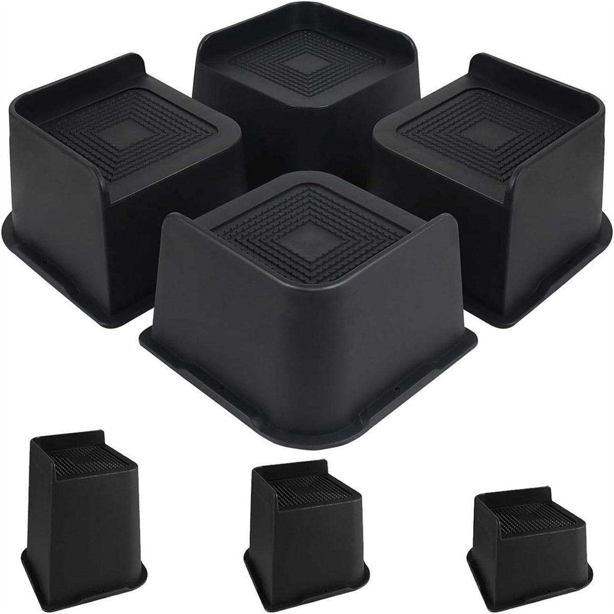 carmdering - Möbelerhöhung - Bed Risers - Tischerhöhung - Extra Opbergruimte Creëren - Zware Last Ondersteunen - Versterkt ABS Kunststof - Antislip Stabiliteit - Gemakkelijk Schoonmaken Onder Meubels - 4 Stuks