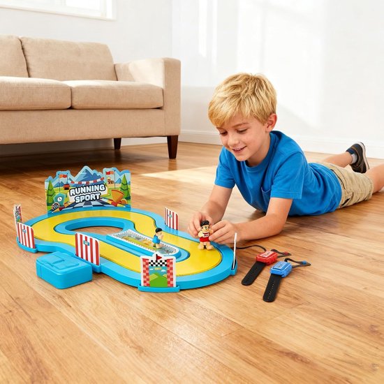 Racespeelgoed met Lichaamsdetectie - Interactief snelheidsspel - Gezinsspel avond - Dynamische bewegingsregistratie - 56 x 354 x 01 cm - Blauw — afbeelding 2