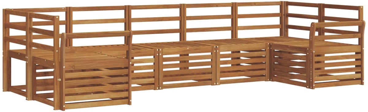 vidaXL Buiten - bank - set - 7 - st - 7-zits - Naturel - Massief - Acacia - Hout