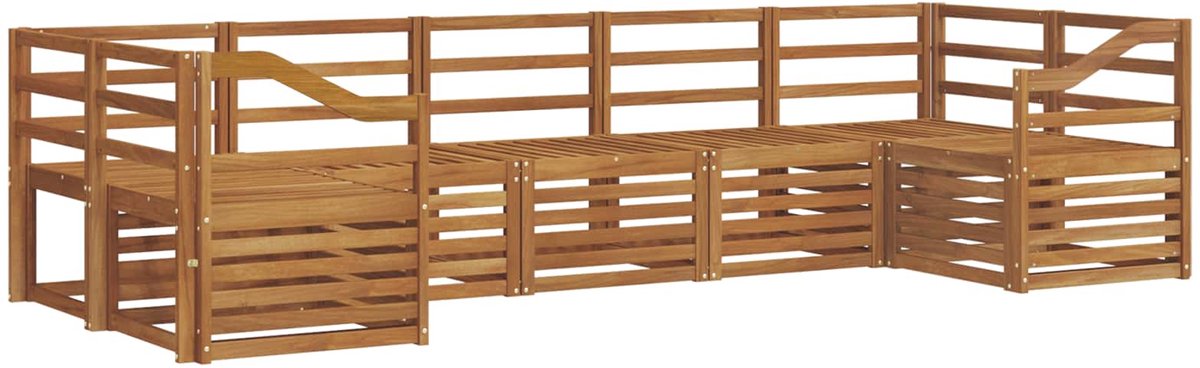 vidaXL Buiten - bank - set - 7 - st - 7-zits - Naturel - Massief - Acacia - Hout