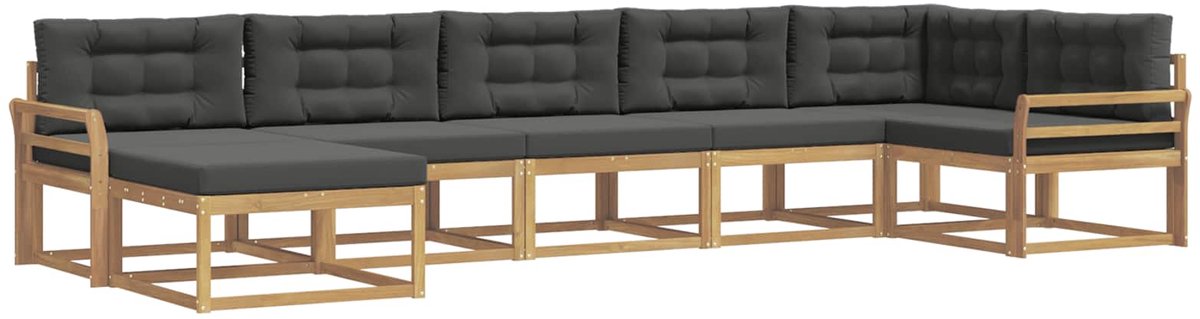 vidaXL Buiten - bank - set - 7 - st - 7-zits - Wit - en - antracietkleurig Wit en antracietkleurig