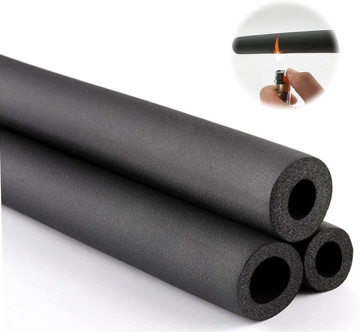 Pijpisolatieschuim - Isolatieslang Leiding - Leidingen Isoleren - Hoge Elasticiteit - 25mmx25mmx1.9m - Zwart