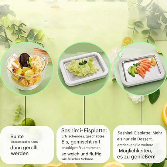 IJsrollermaker - IJsmachine Yoghurtbord - Zelfgemaakte Desserts - Direct Draagbaar - 10 Minuten Bereiding - Wit van Merkloos — afbeelding 2