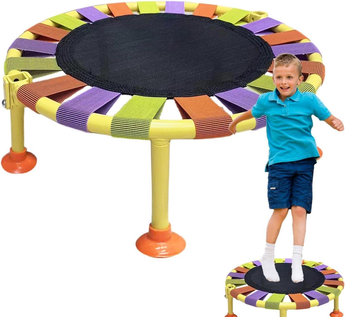 Trampoline - Springbed Fitnesstrampoline - Binnen Trainen - Opvouwbaar Ontwerp - 497 x 258 cm - Kleurrijk