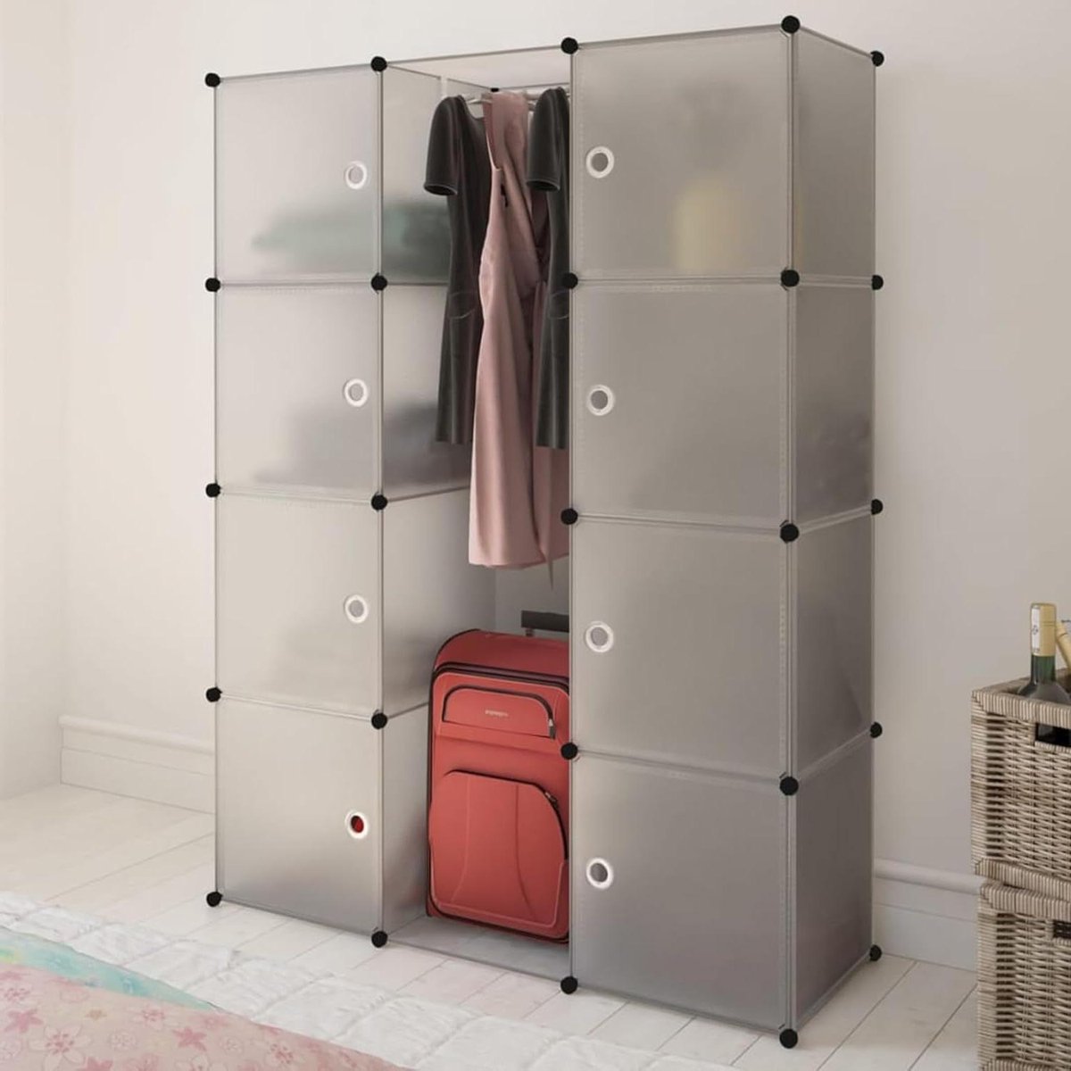 Modulaire Kast - Opbergkast Systeem - Kleding Opbergen - Flexibel In te Delen - 37 x 115 x