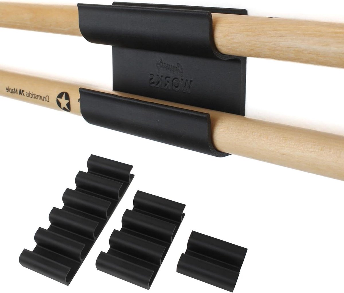 Drumstick Houder - Wandhouder Drumstokken - Drumstokken Opbergen - Zonder Boren Bevestigen - 1 Haak - Zwart