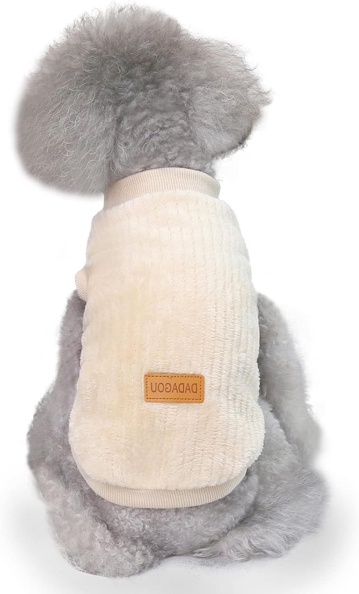 Hondenkleding voor de winter - Zachte en warme pluche trui voor honden en katten, ideaal voor puppy's (XXL, Apricot)