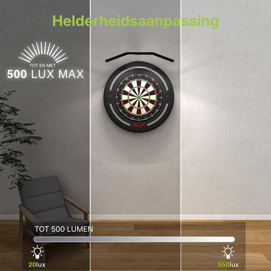 KAD® Dartbord Verlichting Led Surround - Dartbord Verlichting - Dartbord Lich - Zwart - ‎51cm x 51cm x 17cm van kad — afbeelding 4