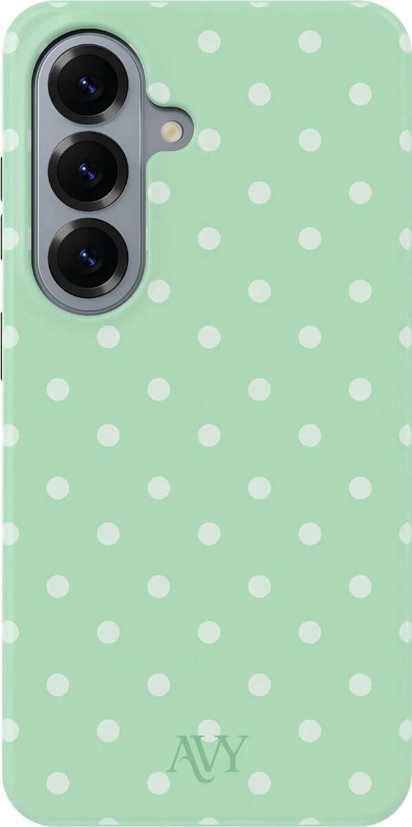 AVY Hoesje geschikt voor Samsung Galaxy S26 Plus | Mint Breeze | Polka Dots | Matcha & Wit | Hard Shell Back Cover | Compatibel met MagSafe & Qi2