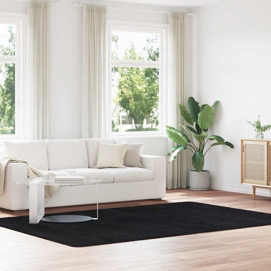 vidaXL - Tapis à poils longs - NAVARRA - 200x290 - cm - polyester - noir