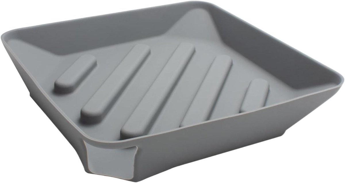 Afwasmat - Drogermat Keuken - Vaat Drogen - Met Afvoer Tuit - 26 x 26 cm - Grijs
