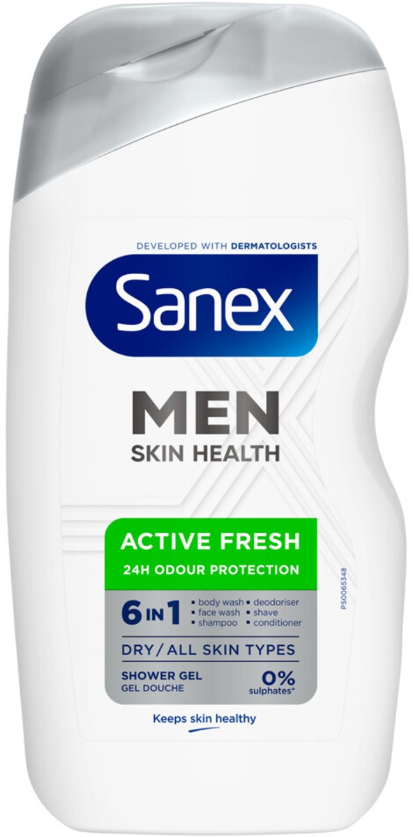 Sanex Douchegel Men Active Fresh - 6 x 400 ml - Voordeelverpakking