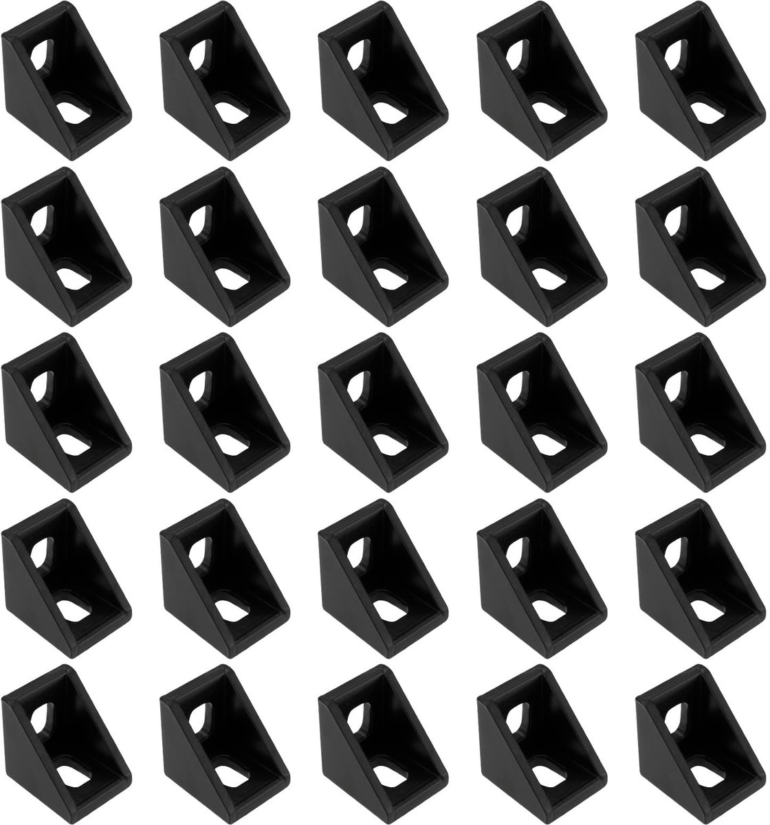 ONF3 - Aluminium Hoekverbinders - Zware Constructies - 25 Stuks - Zwart - 20x20x17mm - Perfect voor Bouwprojecten - Geschikt voor Professioneel ...