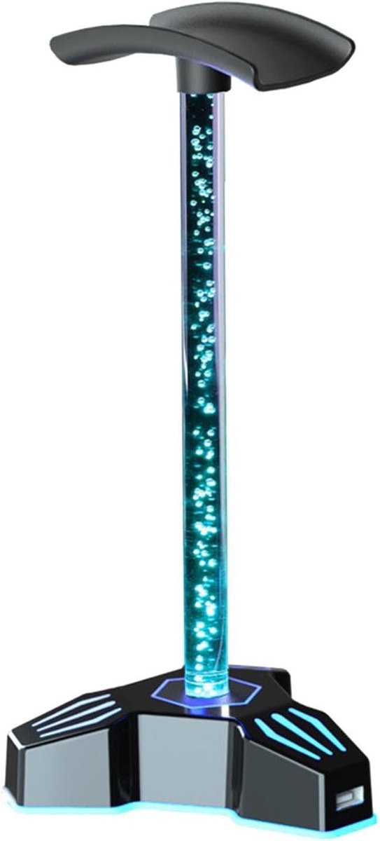 Koptelefoonstandaard - Headsethouder Bureau - Gaming Sfeer Creëren - Meerdere RGB-effecten - 25 cm - Zwart