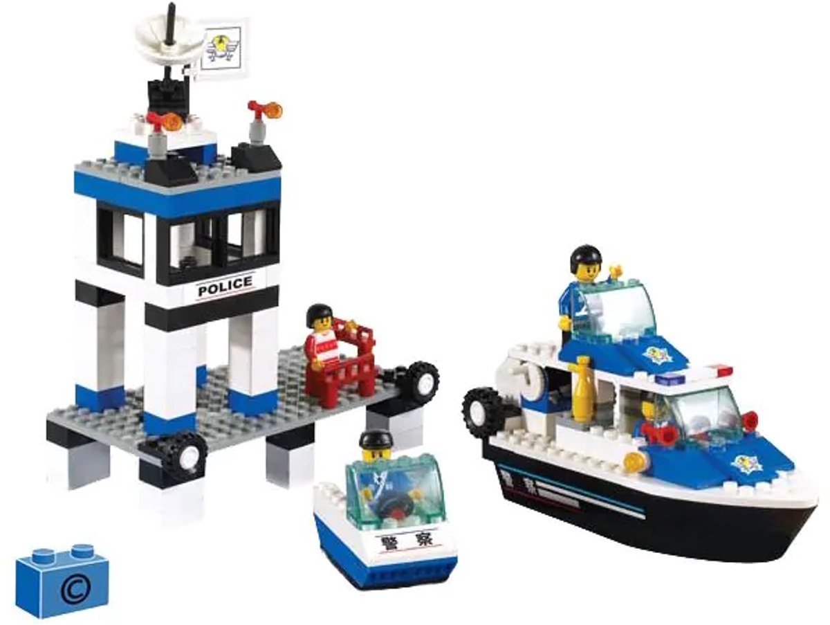 Sluban M38-B1200 City Police super power Wrecking Crew water politie bouwset